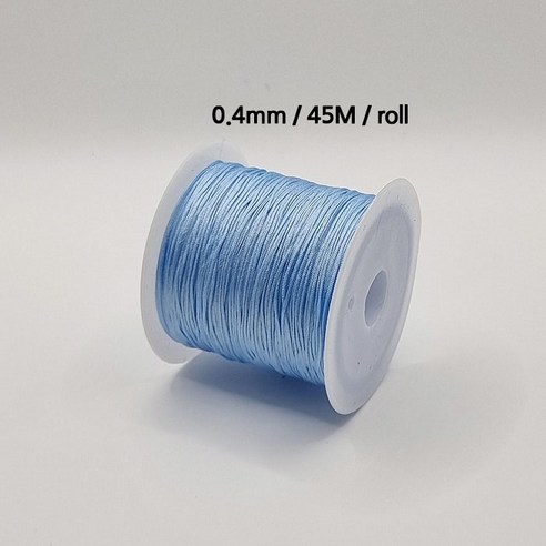 [비즈엔케이] 0.4mm 나일론 매듭실 45M (롤) 판매단위 팔찌 만들기 재료, 1개, 스카이블루
