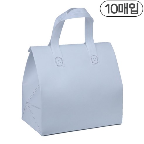 세모쇼핑백 부직포 일회용보냉백 은박 보냉팩 케이크 보냉가방, @10매입@, 화이트