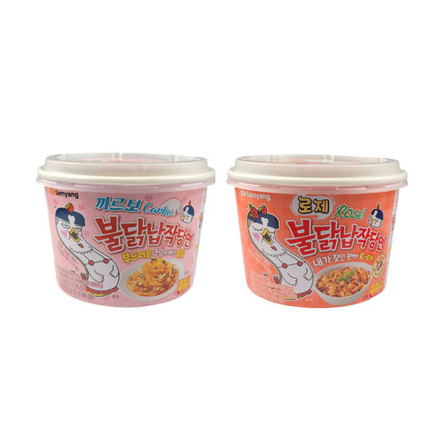 까르보 불닭납작당면 164.5g+로제 불닭납작당면 169.4g