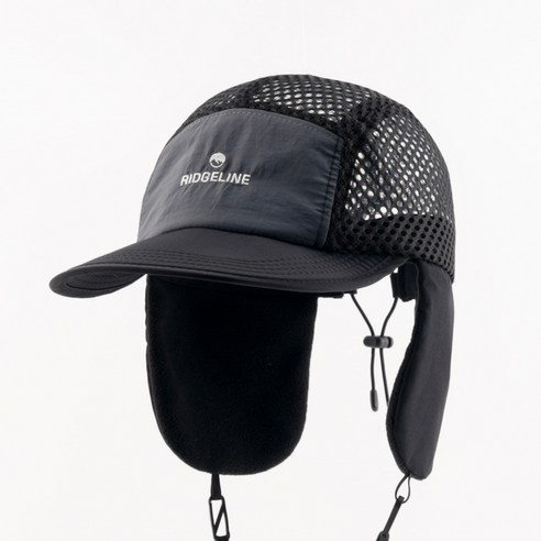 릿지라인 나일론 겨울 러닝 모자 러닝캡 귀달이 런닝 운동 마라톤 대두모자 색상, 블랙 섬네일