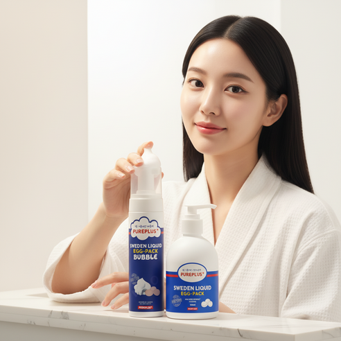 [특가전] 스웨덴 리퀴드 에그팩 버블 모공팩겸용 폼클렌징 클렌징 액상 비누 200ml 3개 이미지 3