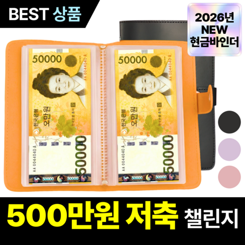 루브론 갓생 현금 바인더 저축 다이어리, 1개, 매트 블랙