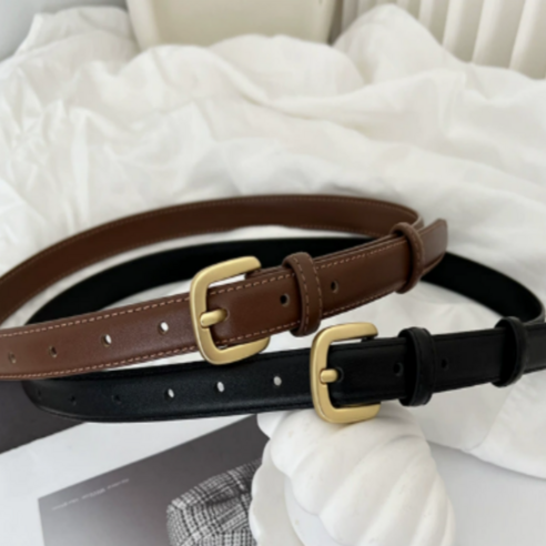 하니모아 여성 소가죽 캐주얼 정장 슬림 벨트