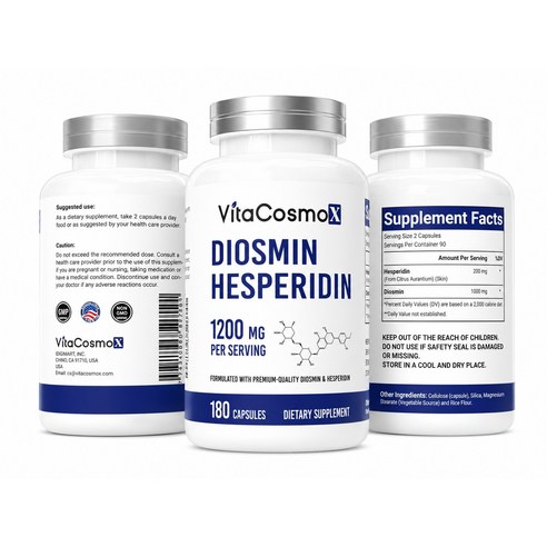 비타코스모엑스 디오스민 헤스페리딘 1200mg 캡슐 180정, 1개 실사용 후기 | 효과 있을까? - 상품 이미지 2