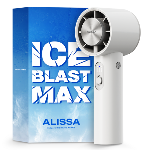 알리사 100단 ICE BLAST MAX 무선 급속 냉각 핸디 휴대용 선풍기