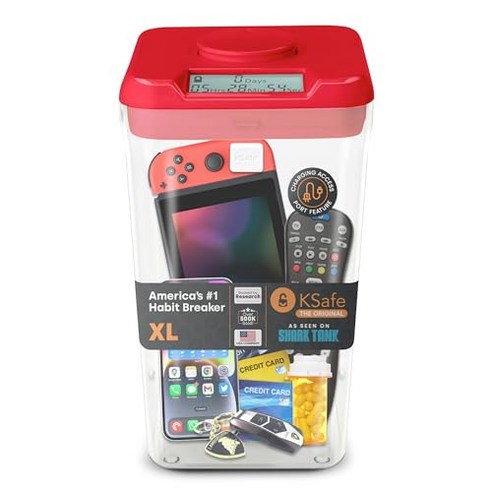 Phone Lockbox & Snack Lock Box with Timer (XL) - KSafe Timed Lock Box ...