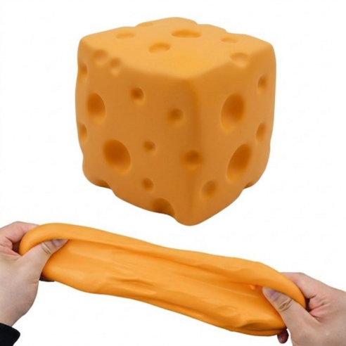 대왕 치즈빵 슬랑이 슬라임 피젯토이 초대형 8.5cm 스트레스볼 스퀴시 치즈 블루베리 딸기, 치즈 옐로우 말랑이, 0.4kg, 1개