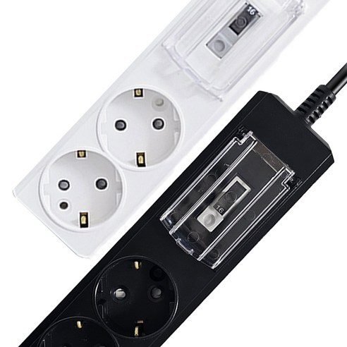 국산 에어컨 건조기 대형가전 3800W 배선 차단기 2구 고용량 멀티탭, 1개, 블랙, 5m