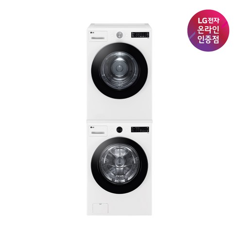LG 트롬 오브제컬렉션 세탁건조기세트 FG19WNR-8WN 세탁기 19KG 건조기 18KG 화이트+화이트 1등급 방문설치, 화이트