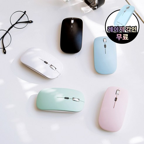 PLEIGO 충전식 무소음 블루투스 슬림 무선 마우스, 블랙, M10