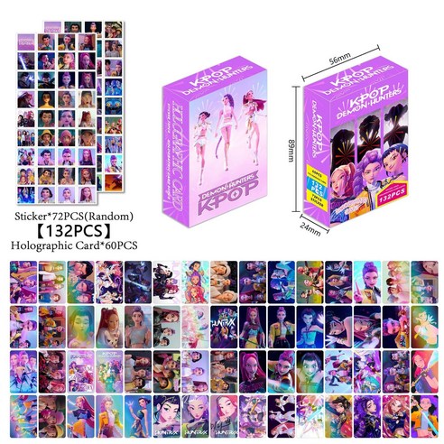 K-pop 포토카드 132장 데몬 데몬헌트 케이팝 포카 굿즈 헌터스 캐릭트카드 크리스마스 선물 스티커, 1개, PK