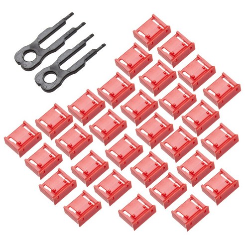 Fort Lee USB 포트락 잠금장치 키2pc 잠금알30pc 레드, 레드(230RD), 1개