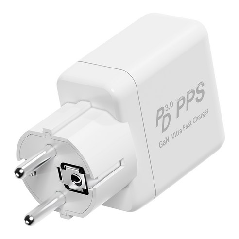 PD3.0 PPS 65W 3포트 GaN 초고속 접지 충전기, 1개, 화이트