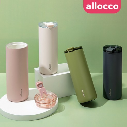 알로꼬 완전밀폐 이중진공 더블월 세라믹 텀블러, 1개, 600ml, 크림 화이트