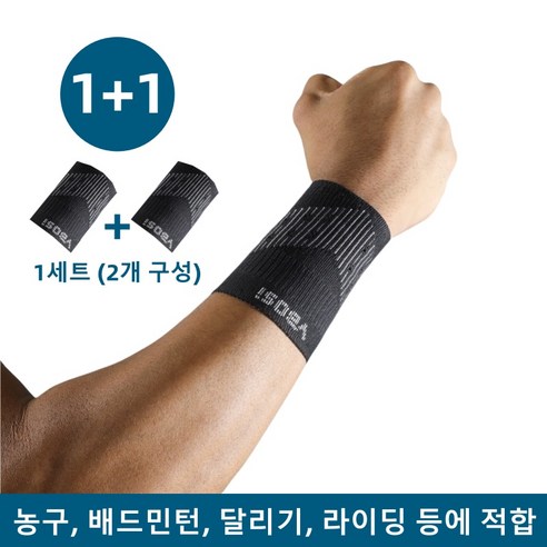 니트 통기 손목 보호대 2개, 다크그레이, 1세트