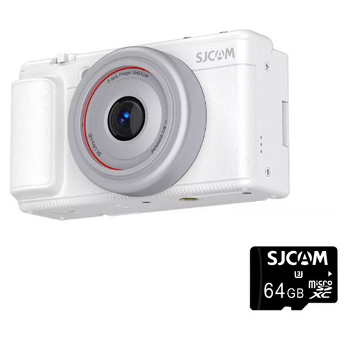 SJCAM ZV200 디지털카메라 + 메모리 카드 64GB, 화이트