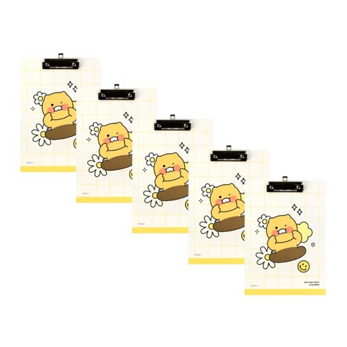 카카오프렌즈 세이치즈 A4 클립보드 / 캐릭터클립보드 보드파일 결재판 서류판 종이받침대, 5개, 춘식이