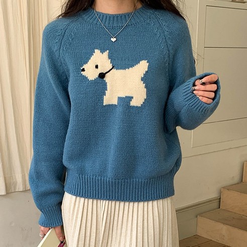 카시아 강아지 긴팔 니트(7color) 간절기 데일리 니트