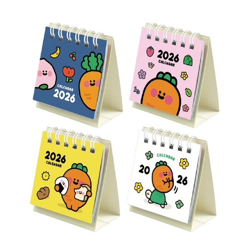 2026 당근친구들 쪼꼬미 달력, 8개, 혼합색상