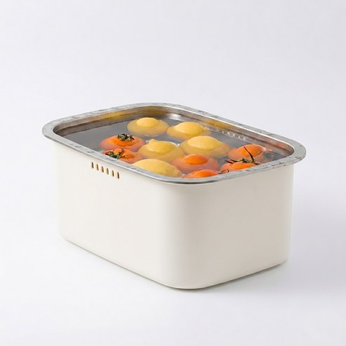 라라밤 프리미엄 스텐 304 설거지 통 8.5L, 아이보리, 1개