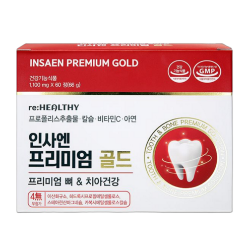 [잇몸건강끝판왕] 잇몸 내려앉음 재생 치료 영양제 이가 인사 골드, 1개, 60정