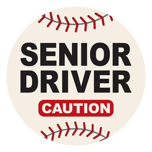 긱베어 시니어 드라이버 차량용 자석 마그넷 Senior driver 어르신 운전중 실버 운전자 자동차, 야구공, 1개