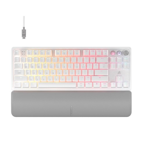 커세어 K70 PRO TKL MGX 래피드트리거 게이밍 기계식 키보드, 화이트, 마그네틱축(자석축)
