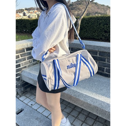 나이키 요가 헬스 트레이닝 더블팩 헤리티지 운동가방, 1개, 블루+그레이