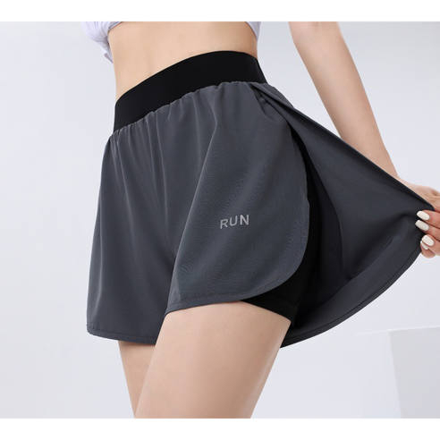 IBOY UGIRL XU0092C 여성 운동바지 반바지 허리밴딩 트레이닝 숏팬츠