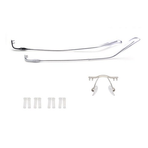 QYAJS 1 Pair Metal Glasses Replacement Arms Glasses Replacement Temple Black Eyeglasses Arms Legs, Screws, Screw Washers and 3-in-1 Screwdriver Convex Teeth Single Teeth (Glasses Temple Width 3.8mm