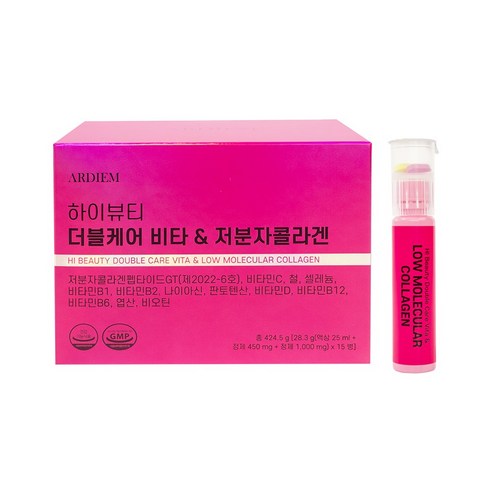 아르디엠 더블케어 비타&저분자 콜라겐 펩타이드 올인원 이뮨비타민 25ml x 15병, 15회분, 1박스
