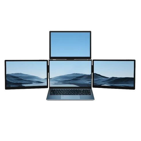 노트북 확장 모니터 디스플레이 휴대용 사중 접이식 삼중 스크린, 상세설명참조, Three screens