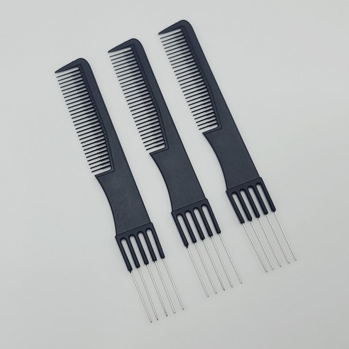포크빗 삼지창빗 업스타일 오발빗 작품빗 가르마 M50437, 1개, 블랙