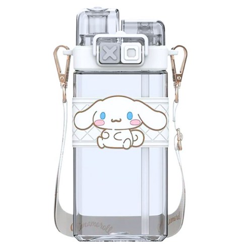 산리오 반반물통 사각 물통 더블캡 빨대 물병 식약처인증 식품용마크 520ml, 1.시나모롤, 1세트
