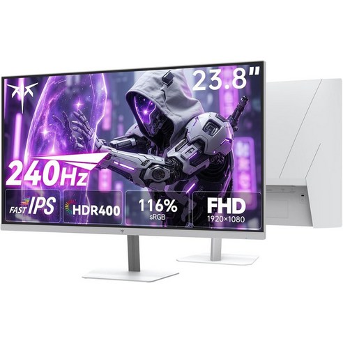 KTC 24인치 240Hz 게이밍 모니터 1080P PC 컴퓨터 FHD 빠른 IPS 패널 HDR 400 어댑티브 싱크 1ms 27 inch|QHD 2K 120Hz IPS|Black, H24F7, 68.6cm