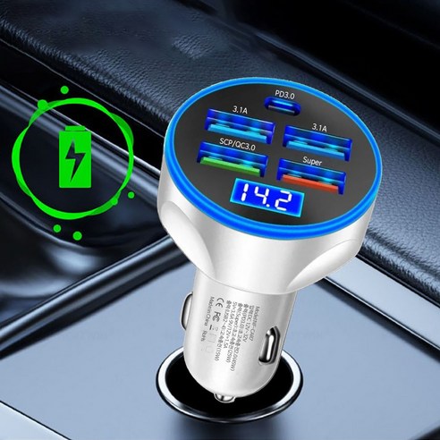 네오필 차량용 급속 5포트 초고속 충전기 자동차 핸드폰 시거잭 PD C타... 실사용 후기 | 효과 있을까? - 상품 이미지 1