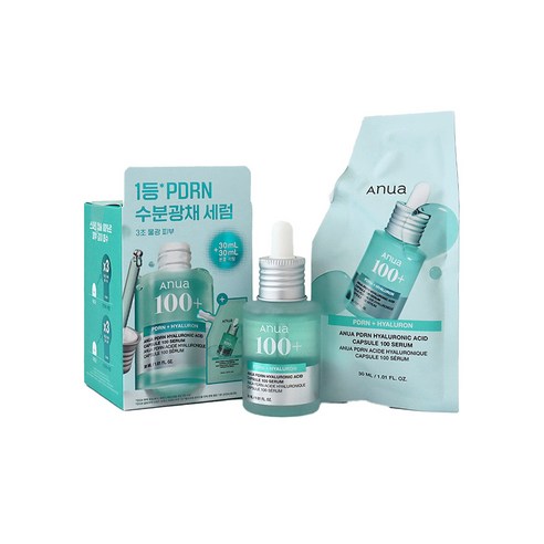 아누아 PDRN 히알루론산 캡슐 100 세럼 본품+리필, 2개, 30ml