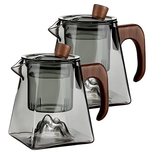 투명 티포트, 스모크 그레이, 2개, 440ml