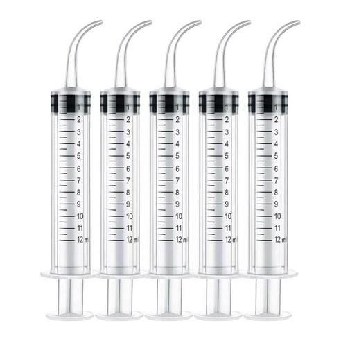 슈슈펫 소동물 커브형 피딩용 주사기 12ml 5개입, 1세트