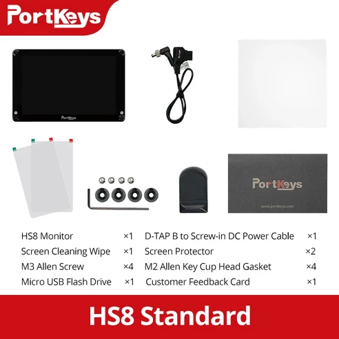 포트키스 HS8 8인치 3D LUT 카메라 필드 모니터 1000니트 고휘도 3G-SDI/4K-HDMI HD 디스플레이 모니터 비, 01 China Mainland, 01 HS8