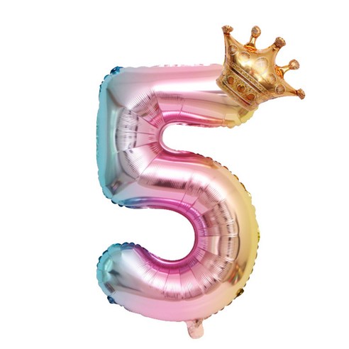웜네스트 대형 숫자 풍선, 1개, 5 (81cm)
