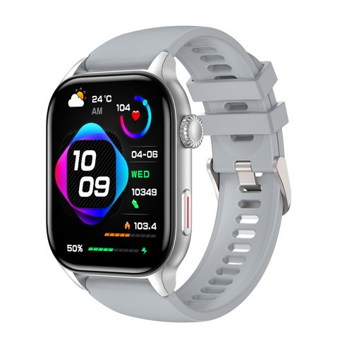 와피크 웨어러블 스마트워치 Z8, GPS + 블루투스, 5.1cm, 실버
