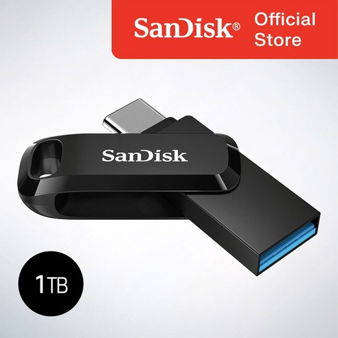 샌디스크코리아 공식인증정품 USB 메모리 Ultra Dual Go 울트라 듀얼 고 Type-C OTG USB 3.2 SDDDC3 1TB, 1개