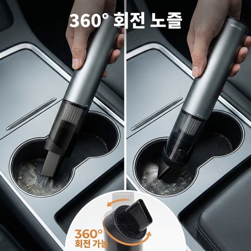 ROUNY 무선 차량용 청소기 먼지 흡입과 바람 부는 겸용 휴대용 청소기 강력 에어건 이미지 2