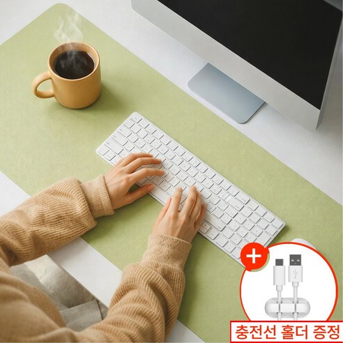 살림정석 고급 가죽 와이드 데스크 매트 책상 방수 대형 패드, 눈편한 말차색 120x60(cm)