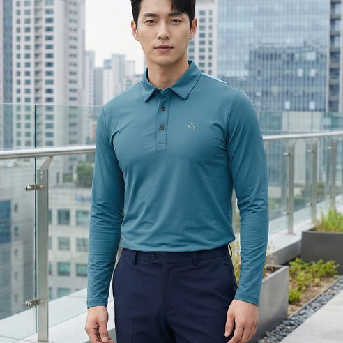 김영주골프 남성 여름 시원한 긴팔 카라티 스판 골프 티셔츠 등산 작업복 기능성