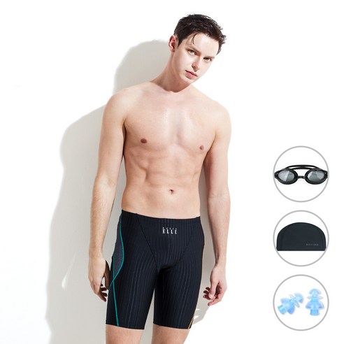 베이직엘르 4종세트 5부 언발란스 사각 실내수영복 BEZ-W494K