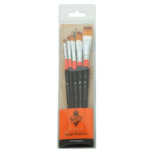 모닝글로리 6500 모닝디자인 평붓 5종, 1호, 2호, 3호, 4호, 5호, 1세트