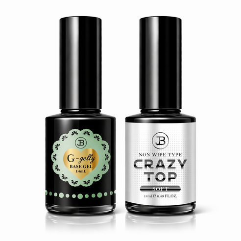 네일처방 그라시아 진비 지젤리 베이스젤14ml+소프트 탑젤14ml 정품, 지젤리베이스젤+크레이지탑젤(소프트), 1개, 14ml