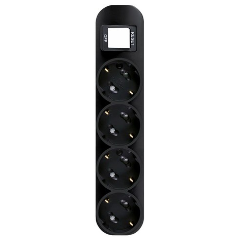 대성 국산 멀티탭 플러스탭 블랙 절전스위치 고용량 과부하차단 16A 250V, 통합 4구 블랙, 4M, 1개